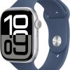 Apple Watch Series 10 Saturn Apple Watch Series 104G 46mm Aluminium Silber Sportarmband Denim M/L